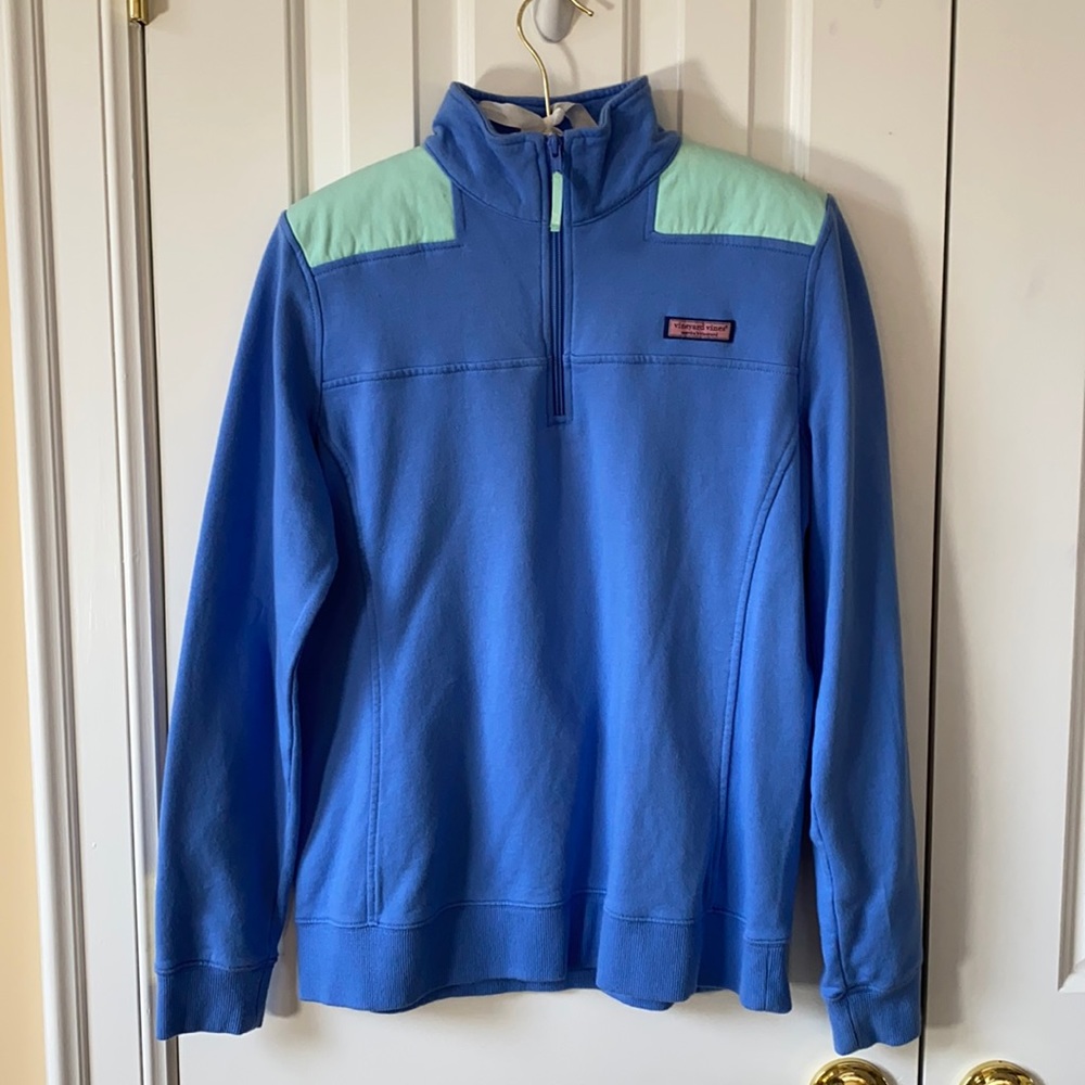 Blue Quarter Zip with Embroidery by Vineyard Vines